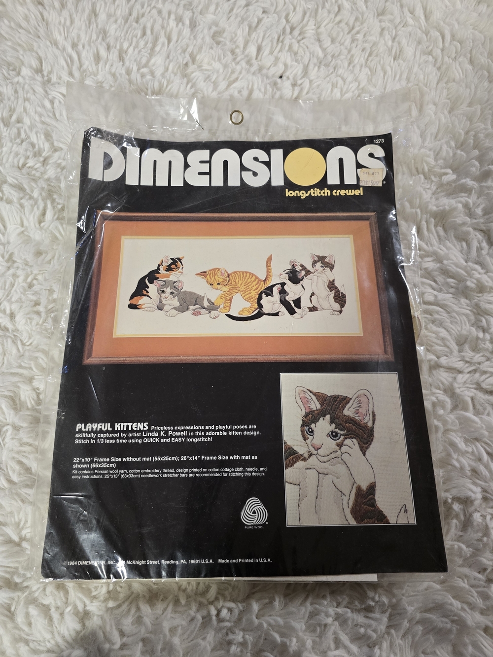 Dimensions Playful Kittens Long-Stitch Crewel Kit - Black & Multicolor